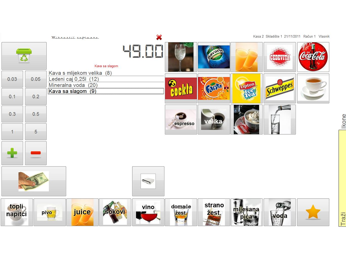 program dolazi s preko 1500 artikala kojima je potrebno upisati cijene i spreman je za rad